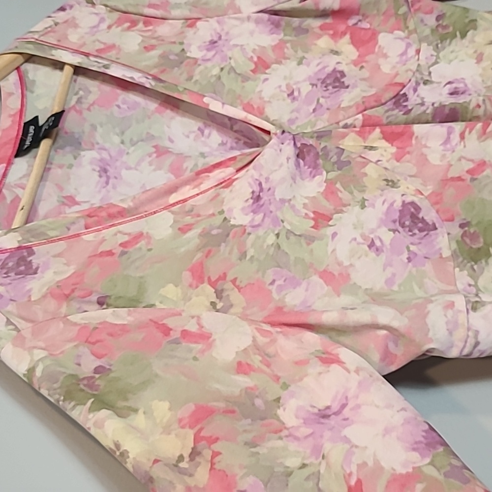 Vintage Y2K Floral whimsical fairy Grunge babydoll Top Size 18 20 Pastel Art - Picture 5 of 9